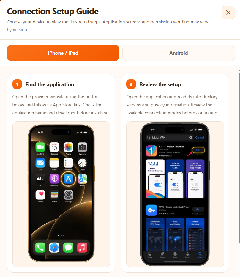 ios reference illustration, step 1